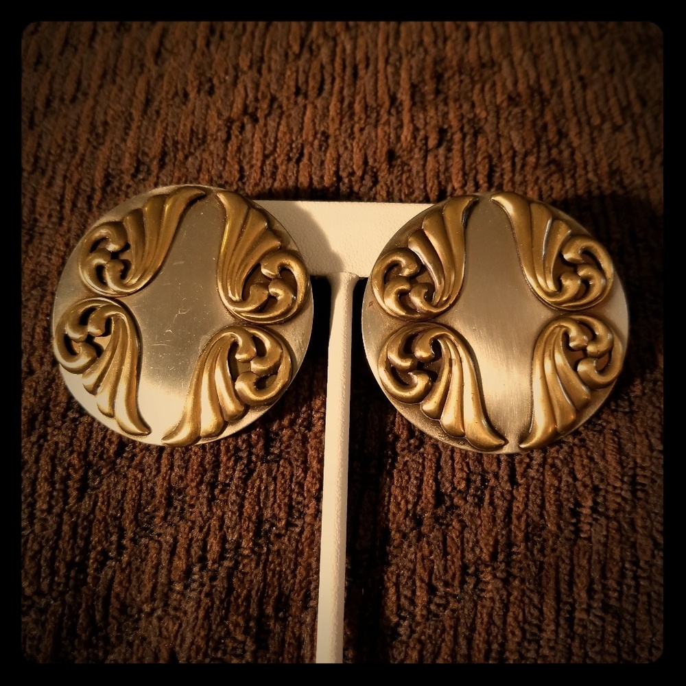 Vintage Copper and Brass Earrings